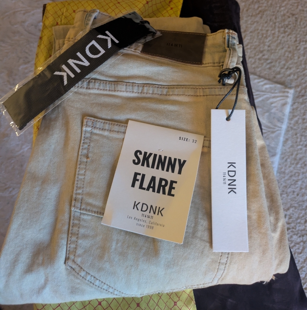 Men's Skinny Flare Jeans - Cream